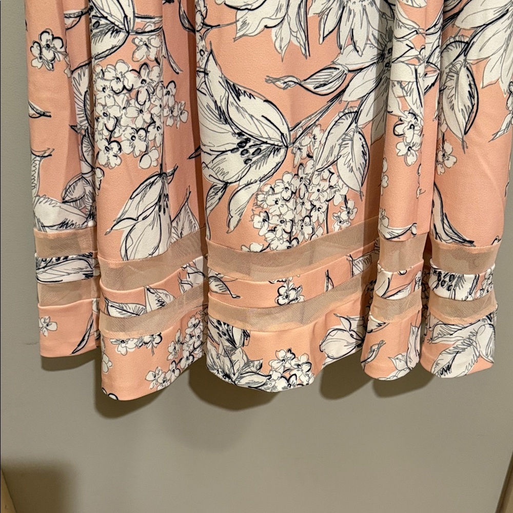 Calvin Klein Peach Floral Midi Dress - Picture 3 of 4